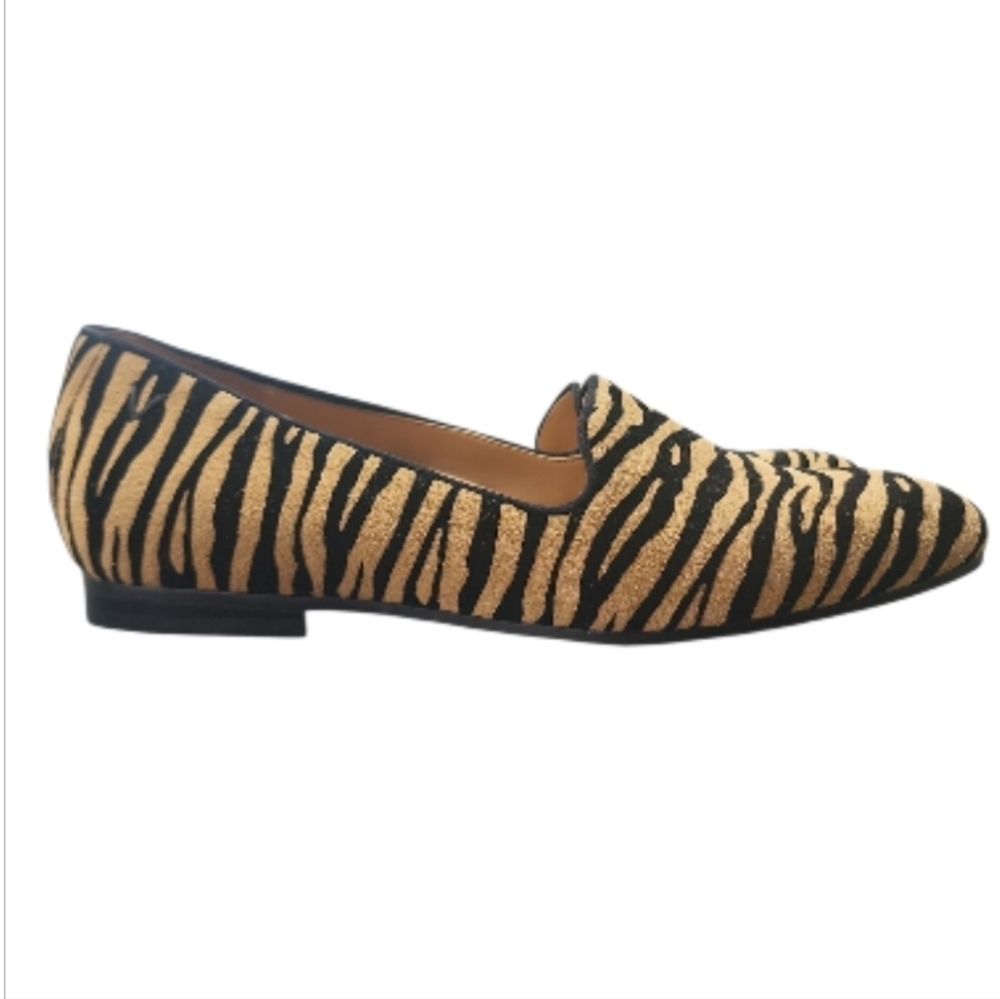 Vionic Flat North Willa Tiger Stripe Slip On Suede Women Size 7 Orthotic Shoes